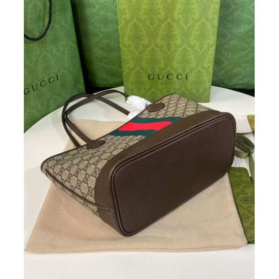 Replica Borsa tote piccola Ophidia Gucci 726762 Caffè scuro