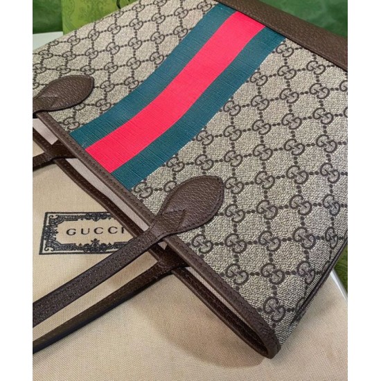 Replica Borsa tote piccola Ophidia Gucci 726762 Caffè scuro
