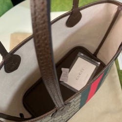 Replica Borsa tote piccola Ophidia Gucci 726762 Caffè scuro