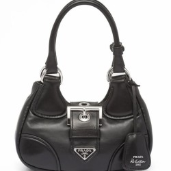 Replica Borsa Prada Moon imbottita in nappa 1BA381 nera