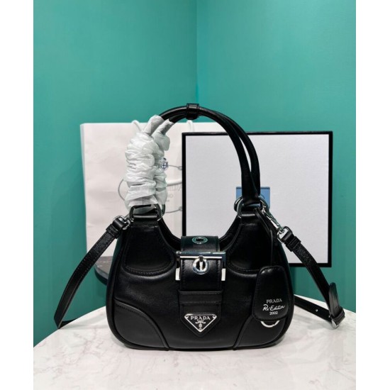 Replica Borsa Prada Moon imbottita in nappa 1BA381 nera Replica Borsa Prada Moon imbottita in nappa 1BA381 nera