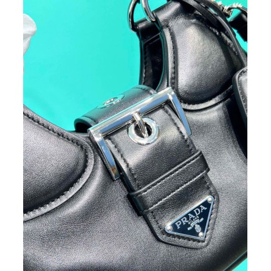 Replica Borsa Prada Moon imbottita in nappa 1BA381 nera Replica Borsa Prada Moon imbottita in nappa 1BA381 nera
