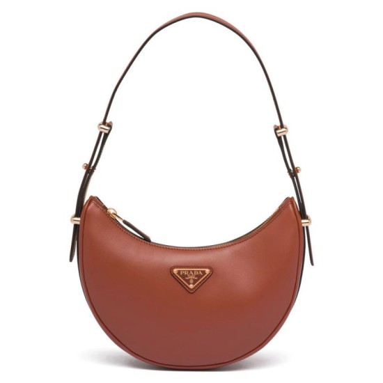 Replica Borsa a tracolla in pelle Prada 1BC194 Caffè