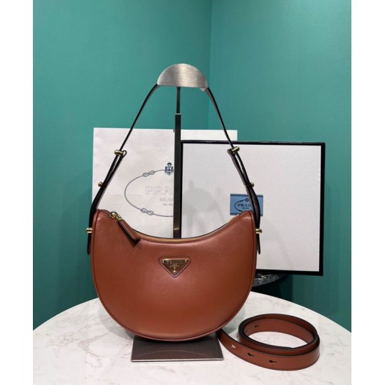 Replica Borsa a tracolla in pelle Prada 1BC194 Caffè