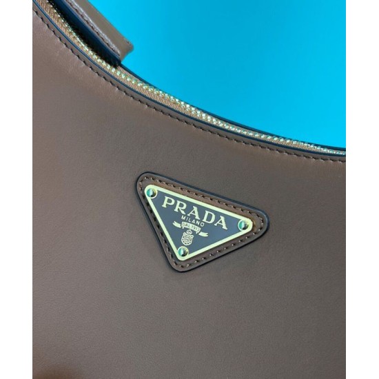Replica Borsa a tracolla in pelle Prada 1BC194 Caffè