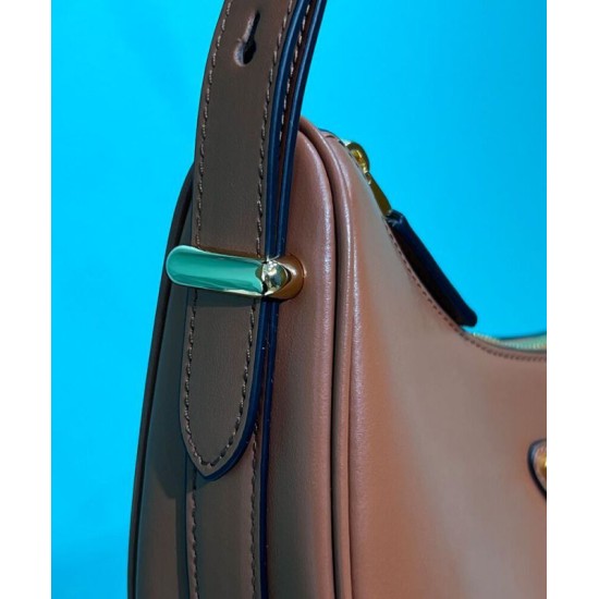 Replica Borsa a tracolla in pelle Prada 1BC194 Caffè