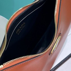 Replica Borsa a tracolla in pelle Prada 1BC194 Caffè