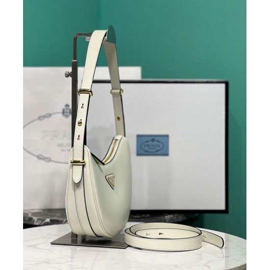 Replica Borsa a tracolla in pelle Prada 1BC194 Crema