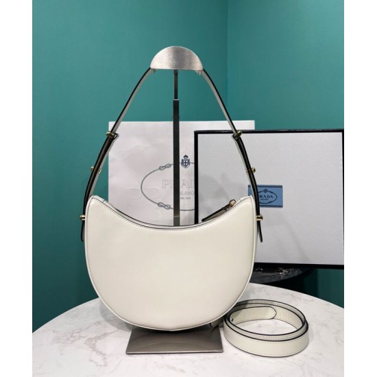 Replica Borsa a tracolla in pelle Prada 1BC194 Crema
