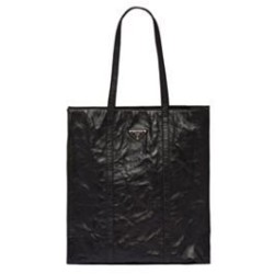 Replica Borsa tote media in pelle nappa anticata Prada 1BG587 nera