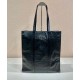 Replica Borsa tote media in pelle nappa anticata Prada 1BG587 nera