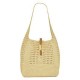 Replica Borsa YSL Saint Laurent Hobo Rafia In Crochet E Pelle Liscia Albicocca