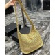 Replica Borsa YSL Saint Laurent Hobo Rafia In Crochet E Pelle Liscia Albicocca