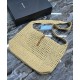 Replica Borsa YSL Saint Laurent Hobo Rafia In Crochet E Pelle Liscia Albicocca