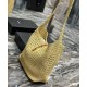 Replica Borsa YSL Saint Laurent Hobo Rafia In Crochet E Pelle Liscia Albicocca