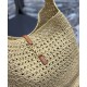 Replica Borsa YSL Saint Laurent Hobo Rafia In Crochet E Pelle Liscia Albicocca