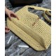 Replica Borsa YSL Saint Laurent Hobo Rafia In Crochet E Pelle Liscia Albicocca