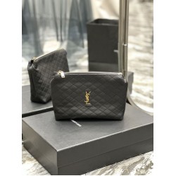 Replica Astuccio cosmetico con cerniera YSL Saint Laurent Gaby 23 cm nero