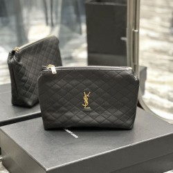 Replica Astuccio cosmetico con cerniera YSL Saint Laurent Gaby 23 cm nero