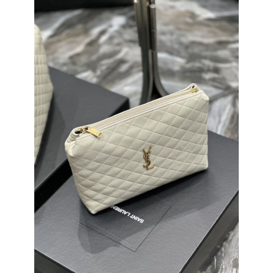 Replica Astuccio cosmetico con cerniera YSL Saint Laurent Gaby 23 cm bianco Replica Astuccio cosmetico con cerniera YSL Saint Laurent Gaby 23 cm bianco