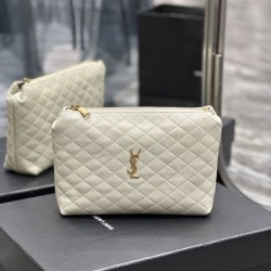 Replica Astuccio cosmetico con cerniera YSL Saint Laurent Gaby 23 cm bianco