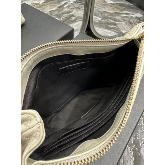 Replica Astuccio cosmetico con cerniera YSL Saint Laurent Gaby 23 cm bianco Replica Astuccio cosmetico con cerniera YSL Saint Laurent Gaby 23 cm bianco