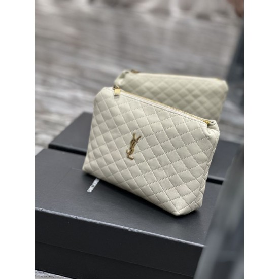 Replica Astuccio cosmetico con cerniera YSL Saint Laurent Gaby 23 cm bianco Replica Astuccio cosmetico con cerniera YSL Saint Laurent Gaby 23 cm bianco