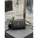 Replica YSL Saint Laurent Gaby Borsa a tracolla con cerniera nera 18 cm