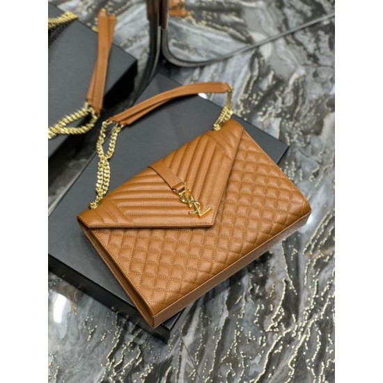 Replica Borsa a busta grande YSL Saint Laurent Mix Matelasse Caramello 31cm Replica Borsa a busta grande YSL Saint Laurent Mix Matelasse Caramello 31cm
