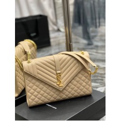 Replica Borsa a busta grande YSL Saint Laurent Mix Matelasse Albicocca 31cm