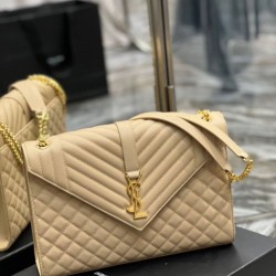 Replica Borsa a busta grande YSL Saint Laurent Mix Matelasse Albicocca 31cm