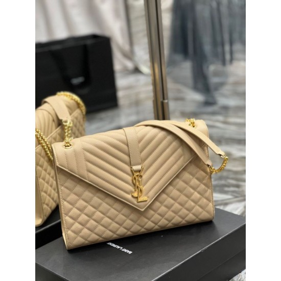 Replica Borsa a busta grande YSL Saint Laurent Mix Matelasse Albicocca 31cm