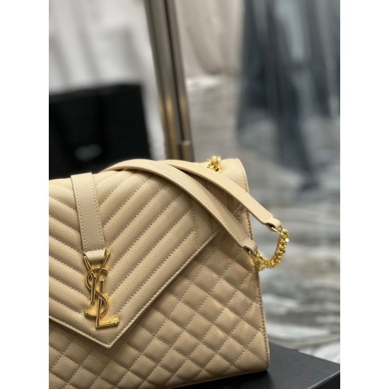 Replica Borsa a busta grande YSL Saint Laurent Mix Matelasse Albicocca 31cm