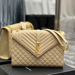 Replica Borsa a busta grande YSL Saint Laurent Mix Matelasse Albicocca 31cm