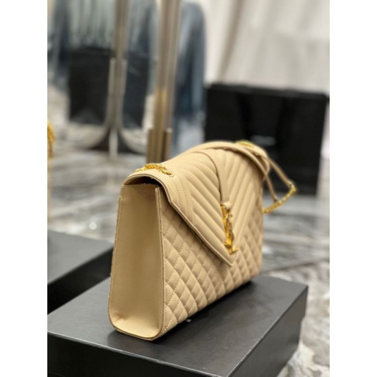 Replica Borsa a busta grande YSL Saint Laurent Mix Matelasse Albicocca 31cm