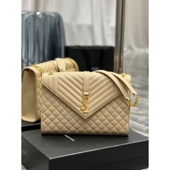 Replica Borsa a busta grande YSL Saint Laurent Mix Matelasse Albicocca 31cm