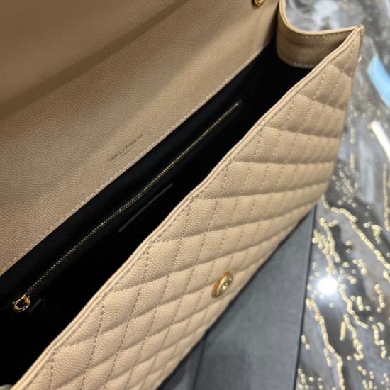Replica Borsa a busta grande YSL Saint Laurent Mix Matelasse Albicocca 31cm