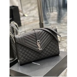 Replica Borsa a busta grande YSL Saint Laurent Mix Matelasse nera 31 cm
