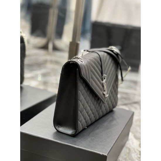 Replica Borsa a busta grande YSL Saint Laurent Mix Matelasse nera 31 cm