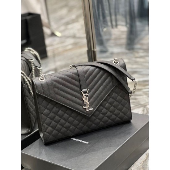 Replica Borsa a busta grande YSL Saint Laurent Mix Matelasse nera 31 cm