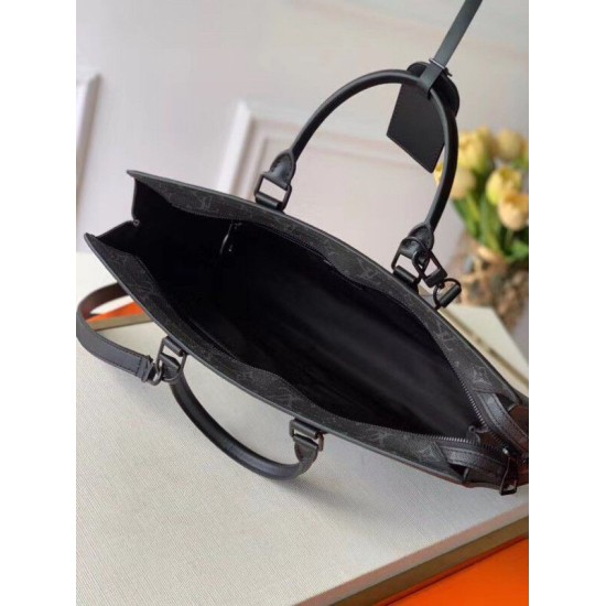 Replica Borsa Sac Plat con cerniera orizzontale Monogram Eclipse M45265