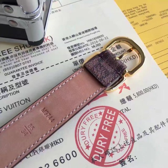 Replica Cintura Mini 25MM Damier Ebene M9744V