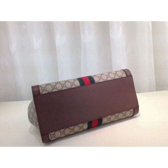 Replica Ophidia GG borsa media con manico 524537 Caffè scuro
