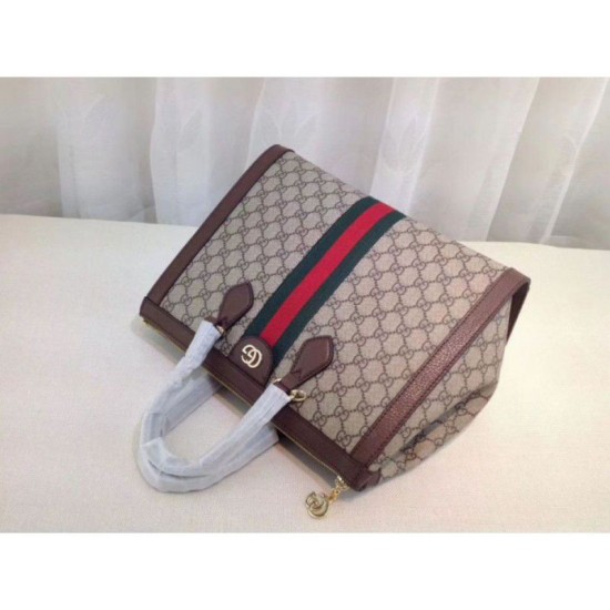 Replica Ophidia GG borsa media con manico 524537 Caffè scuro