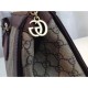 Replica Ophidia GG borsa media con manico 524537 Caffè scuro