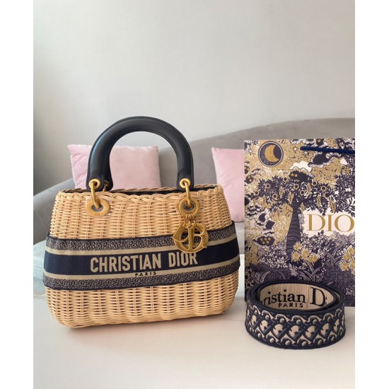 Replica Christian Dior Borsa Lady Dior media albicocca