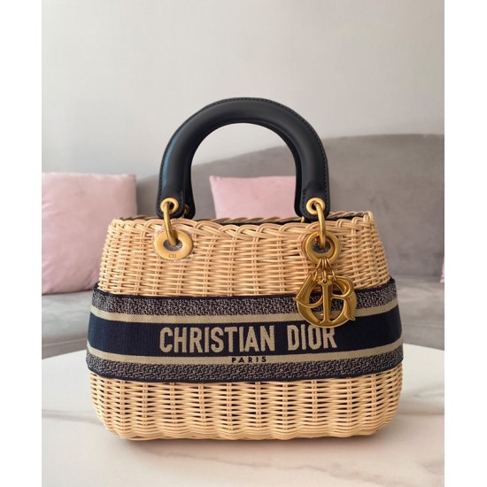 Replica Christian Dior Borsa Lady Dior media albicocca