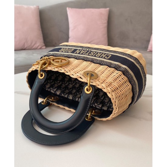 Replica Christian Dior Borsa Lady Dior media albicocca