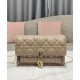 Replica Christian Dior Lady Dior Chain Pouch Albicocca