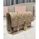 Replica Christian Dior Lady Dior Chain Pouch Albicocca